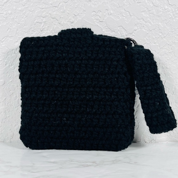 Black Crochet Wristlet Bag - Picture 2 of 11
